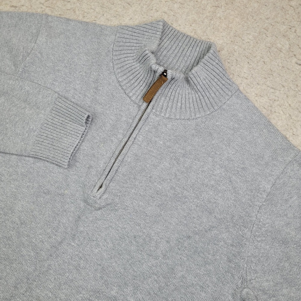 Duluth Trading 1/4 Zip Pullover Mens M Gray Mock Neck Nylon Blend Sweater‎